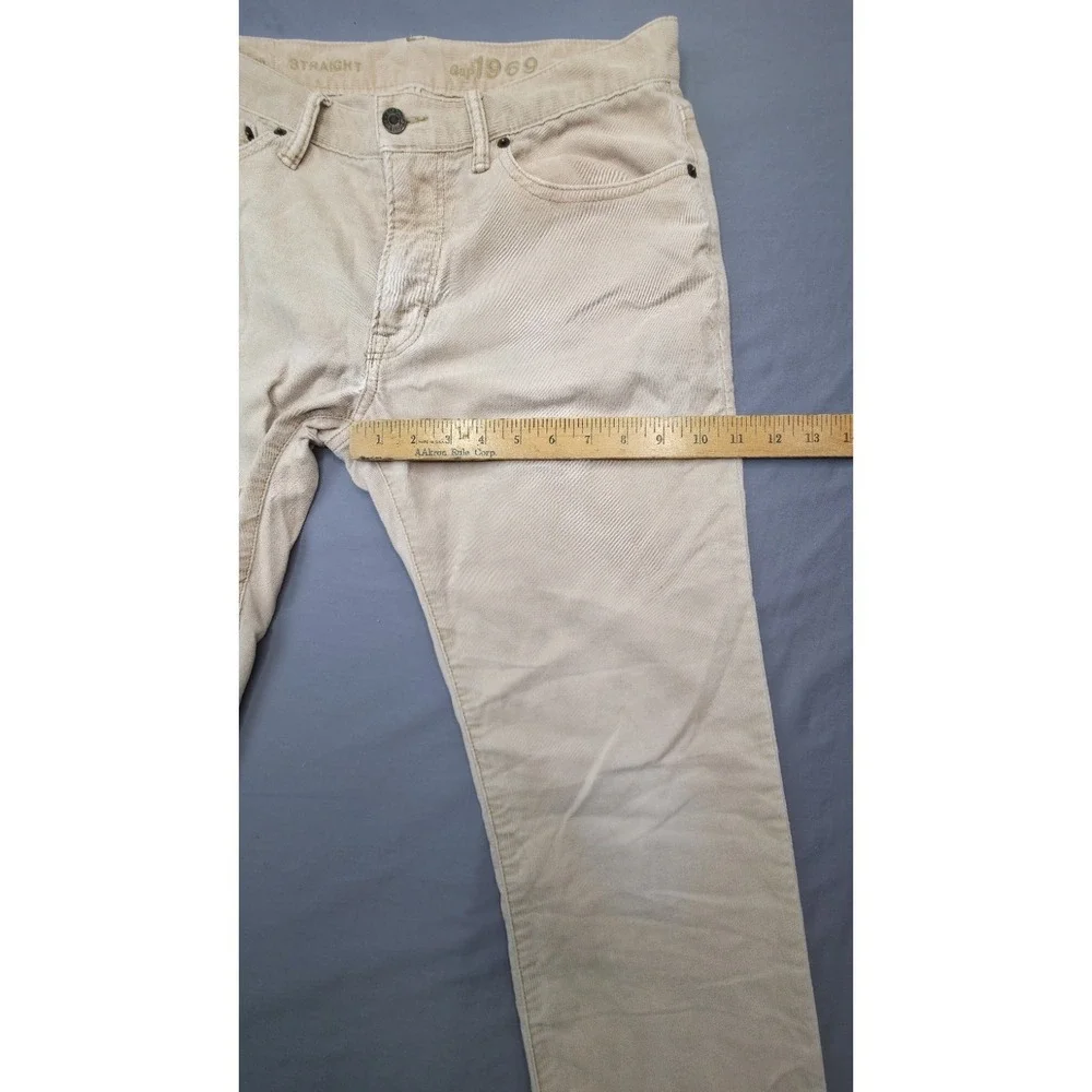 GAP 1969 Jeans Mens 31x 30 Tan Beige Pants Straight Fit Straight Faded Denim